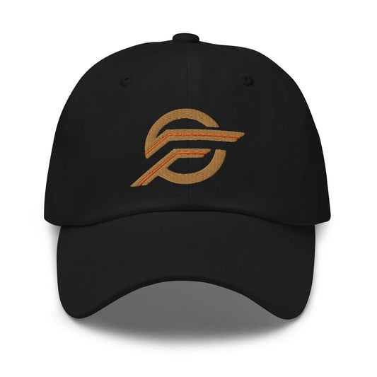 Embroidered logo Dad hat Black