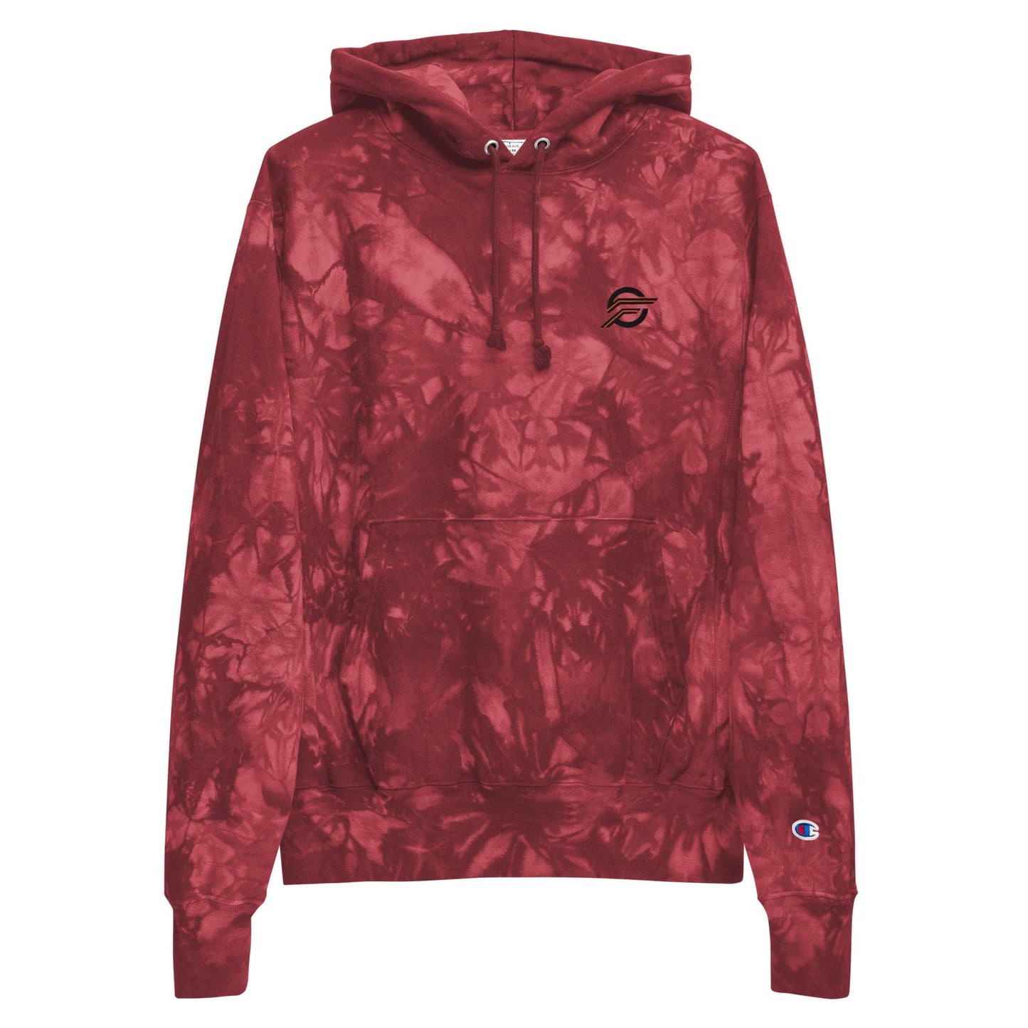 Super Heavyweight embroidered logo Tie-dye Hoodie Maroon