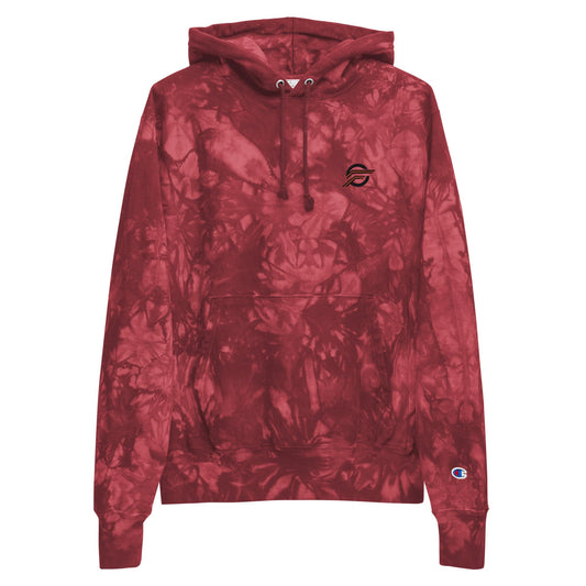 Super Heavyweight embroidered logo Tie-dye Hoodie Maroon