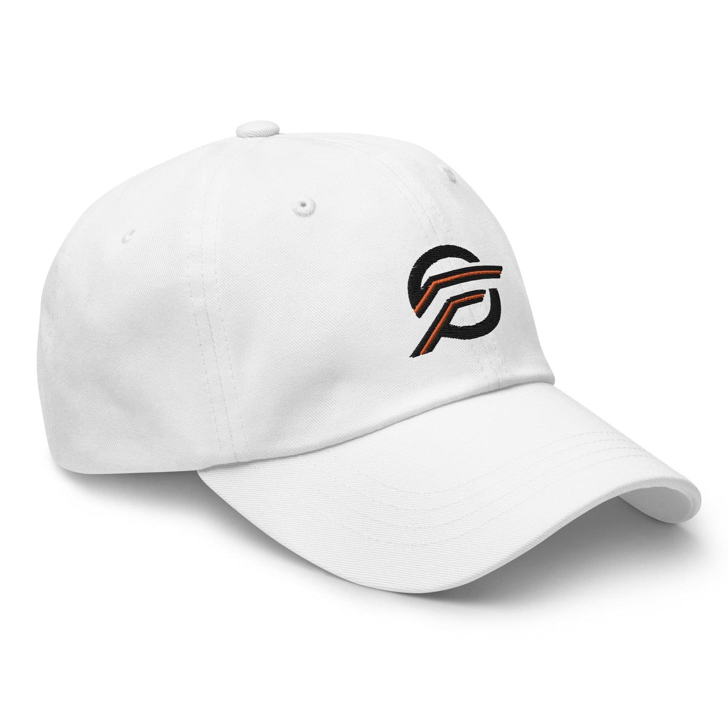 Embroidered logo Dad Hat White